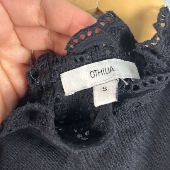 Anthropologie Othilia Black Eyelet Cotton Boho Blouse - Picture 7 of 10